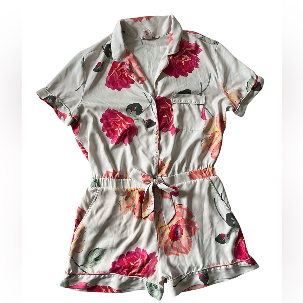 Victoria’s Secret Satin Floral Sleep Romper